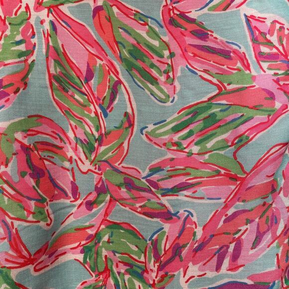 Lilly Pulitzer Riley Infinity Scarf In The Vias | Pink Green Blue Floral Print - Picture 5 of 8